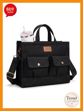Canvas Work Tote Bag for Women Crossbody Laptop Travel Handbag